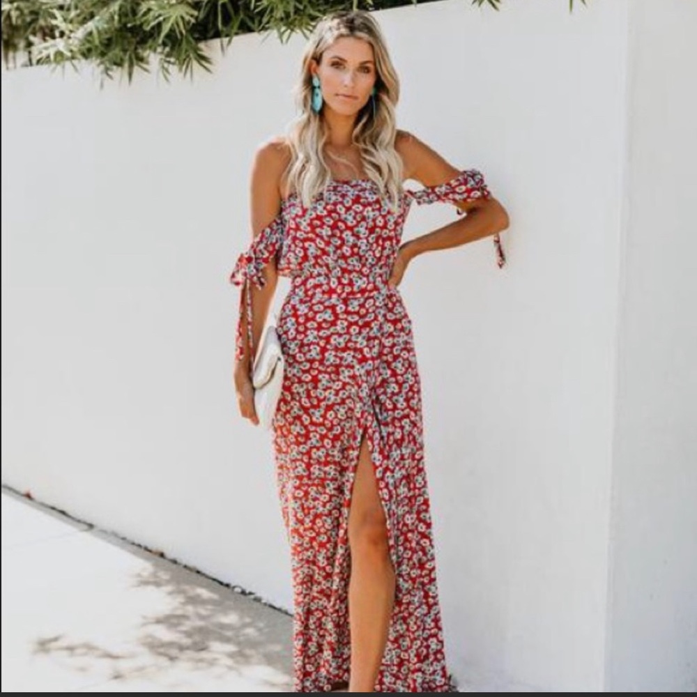 Vici exclusive off the shoulder maxi dress